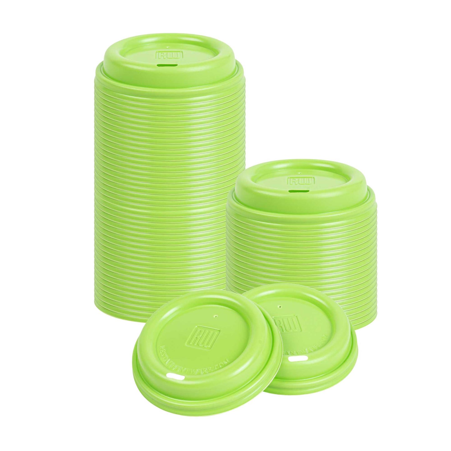 Restpresso Lime Green Plastic Coffee Cup Lid - Fits 8, 12, 16 and 20 oz - 25 count box