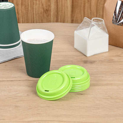 Restpresso Lime Green Plastic Coffee Cup Lid - Fits 8, 12, 16 and 20 oz - 25 count box