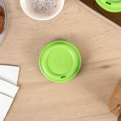 Restpresso Lime Green Plastic Coffee Cup Lid - Fits 8, 12, 16 and 20 oz - 25 count box