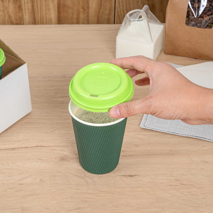 Restpresso Lime Green Plastic Coffee Cup Lid - Fits 8, 12, 16 and 20 oz - 500 count box