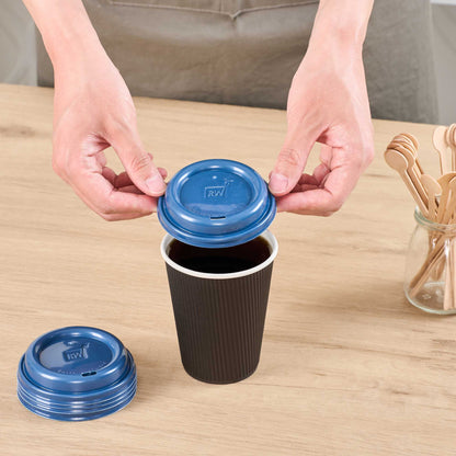 Restpresso Midnight Blue Plastic Coffee Cup Lid - Fits 8, 12, 16 and 20 oz - 500 count box