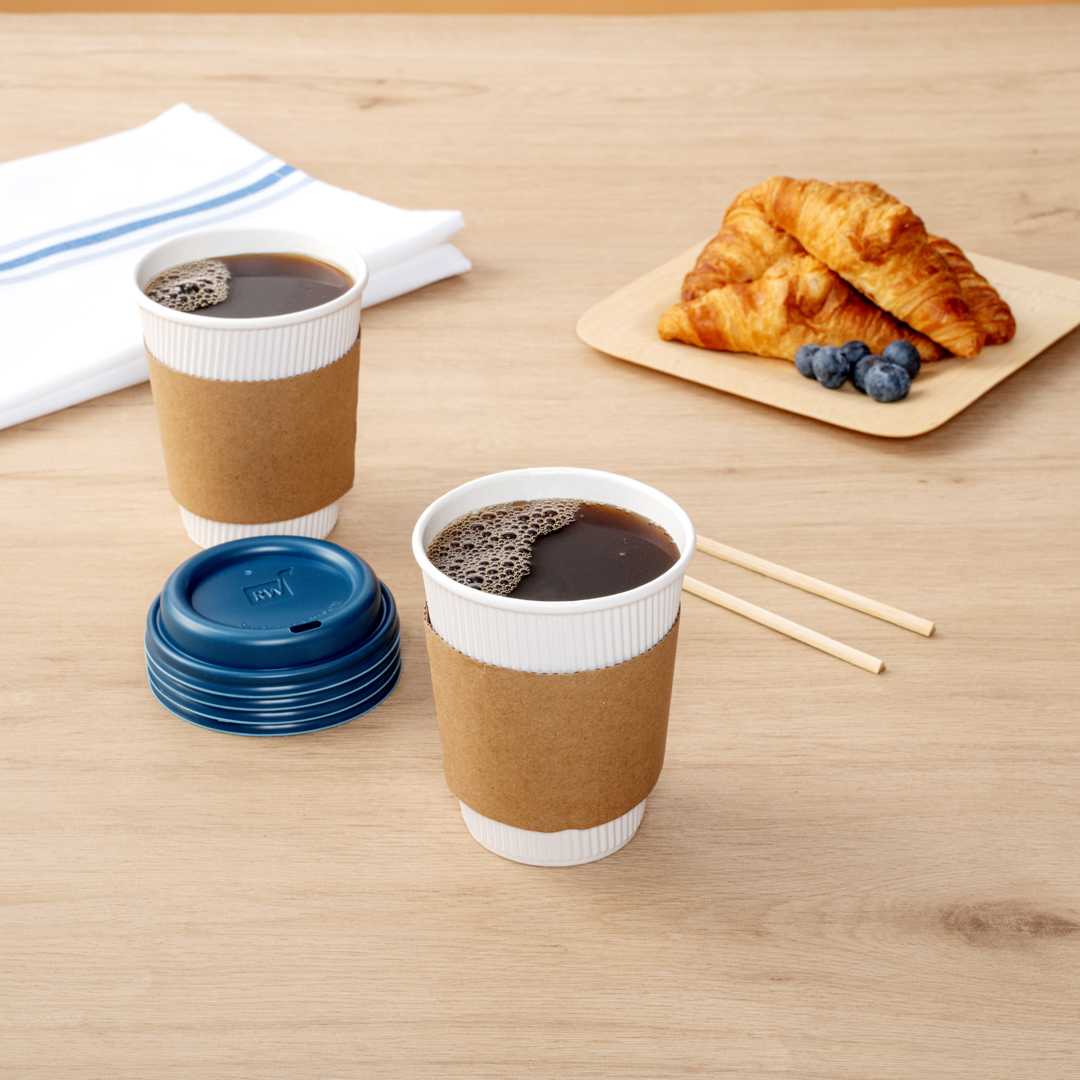 Restpresso Midnight Blue Plastic Coffee Cup Lid - Fits 8, 12, 16 and 20 oz - 500 count box