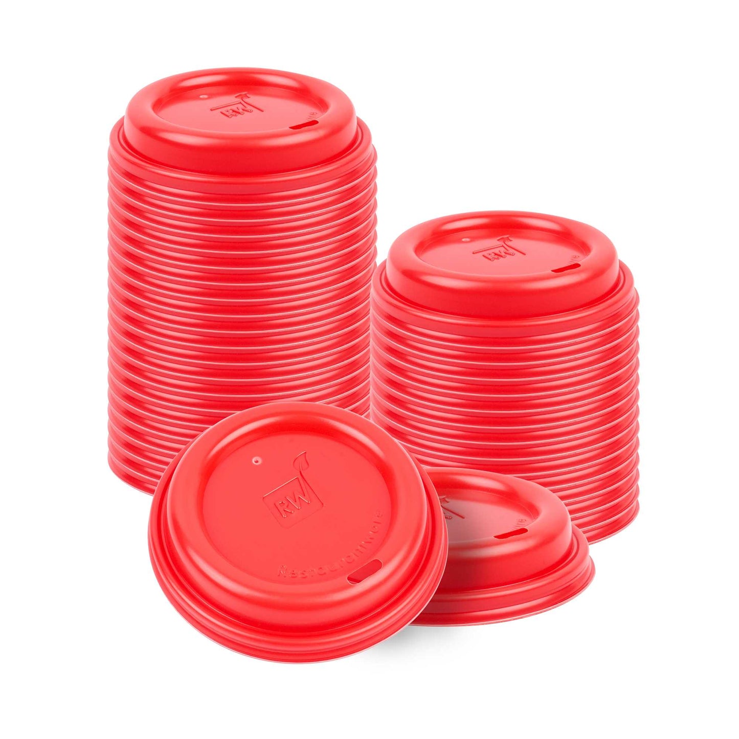 Restpresso Red Plastic Coffee Cup Lid - Fits 8, 12, 16 and 20 oz - 25 count box