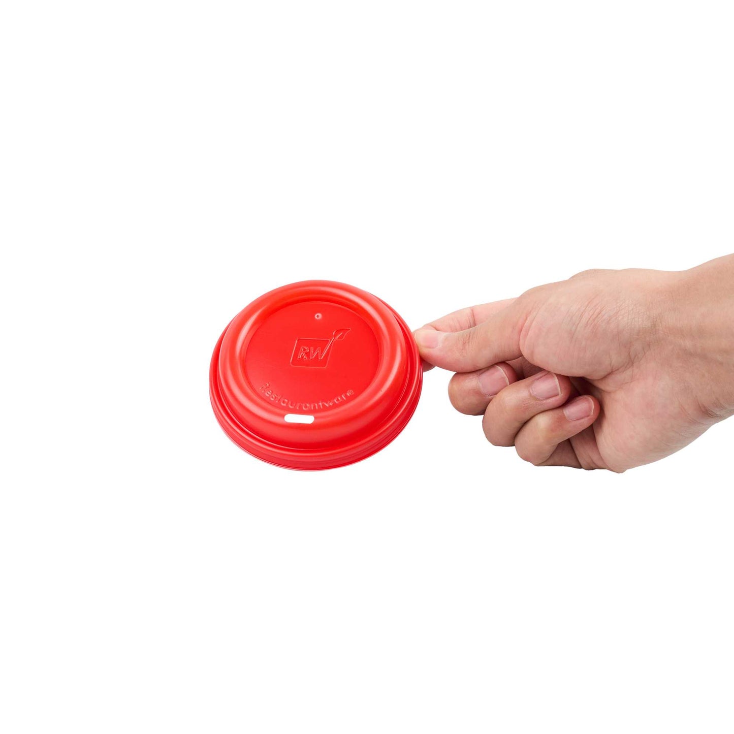 Restpresso Red Plastic Coffee Cup Lid - Fits 8, 12, 16 and 20 oz - 25 count box
