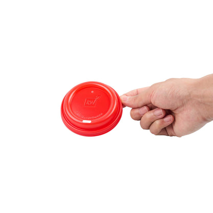 Restpresso Red Plastic Coffee Cup Lid - Fits 8, 12, 16 and 20 oz - 25 count box