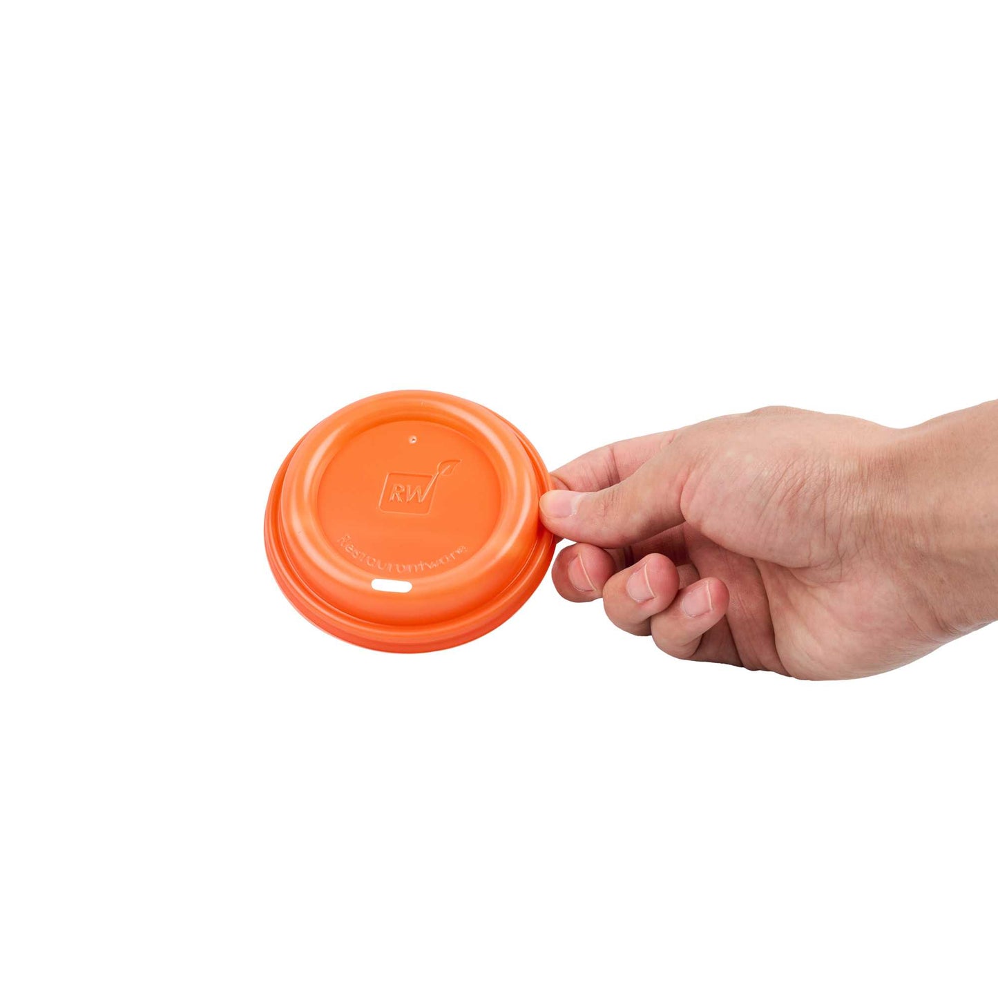Restpresso Tangerine Orange Plastic Coffee Cup Lid - Fits 8, 12, 16 and 20 oz - 25 count box