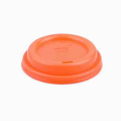 Restpresso Tangerine Orange Plastic Coffee Cup Lid - Fits 8, 12, 16 and 20 oz - 25 count box