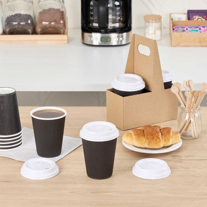 Restpresso White Plastic Coffee Cup Lid - Fits 8, 12, 16 and 20 oz - 25 count box