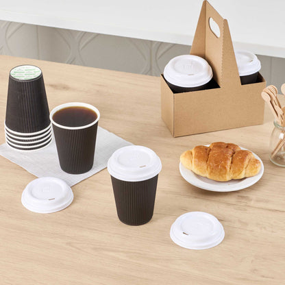 Restpresso White Plastic Coffee Cup Lid - Fits 8, 12, 16 and 20 oz - 500 count box