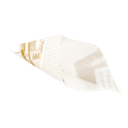 Cone Tek Newsprint Paper Food Cone - Greaseproof - 8" x 8" - 100 count box