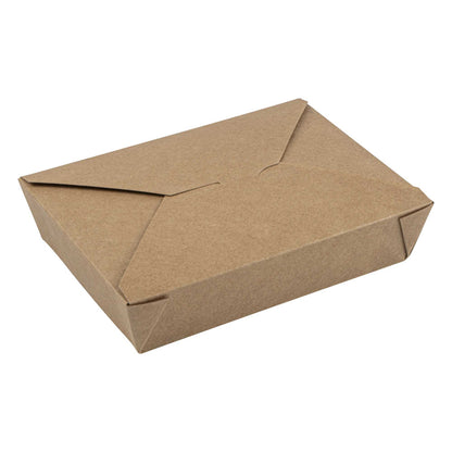 Bio Tek 49 oz Rectangle Kraft Paper #2 Bio Box Take Out Container - 8 1/2" x 6 1/4" x 2" - 200 count box