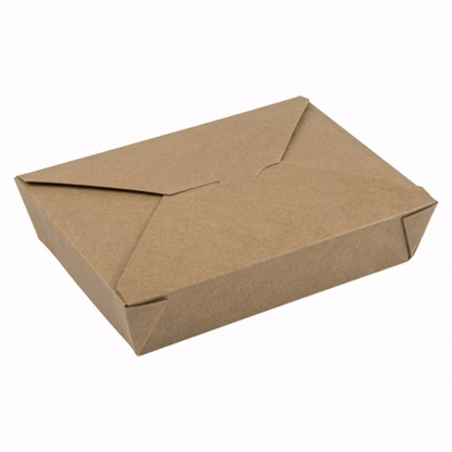 Bio Tek 49 oz Rectangle Kraft Paper #2 Bio Box Take Out Container - 8 1/2" x 6 1/4" x 2" - 200 count box