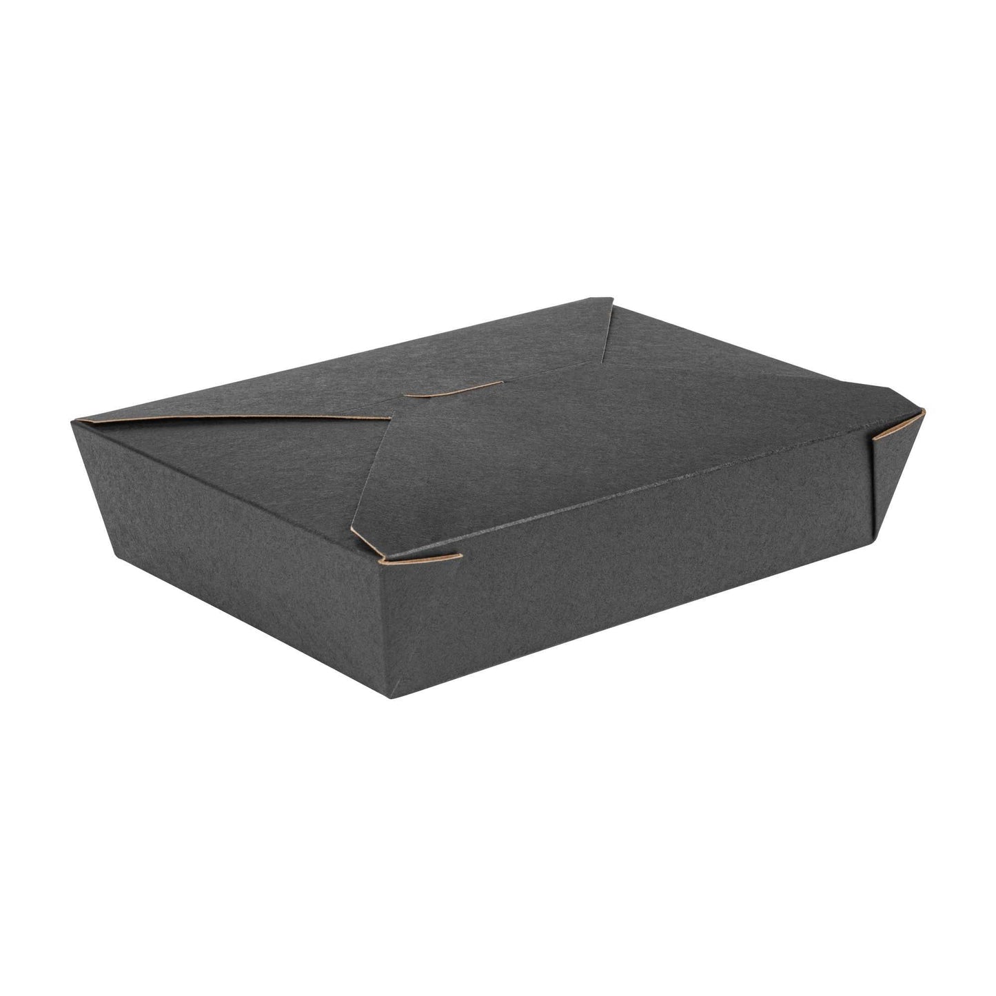 Bio Tek 49 oz Rectangle Black Paper #2 Bio Box Take Out Container - 8 1/2" x 6 1/4" x 2" - 50 count box