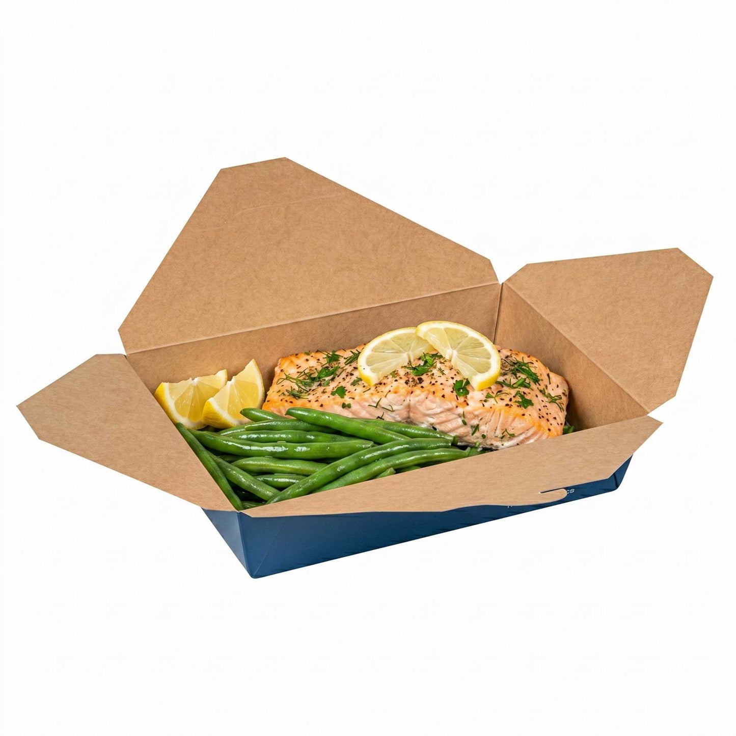 Bio Tek 49 oz Rectangle Frenchie Paper #2 Bio Box Take Out Container - 8 1/2" x 6 1/4" x 2" - 200 count box
