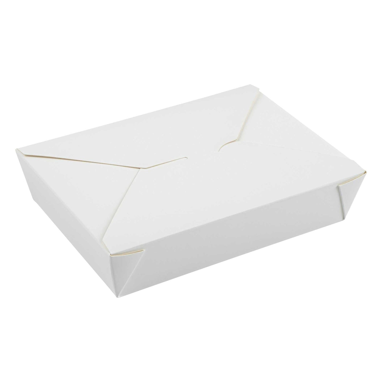 Bio Tek 49 oz Rectangle White Paper #2 Bio Box Take Out Container - 8 1/2" x 6 1/4" x 2" - 50 count box