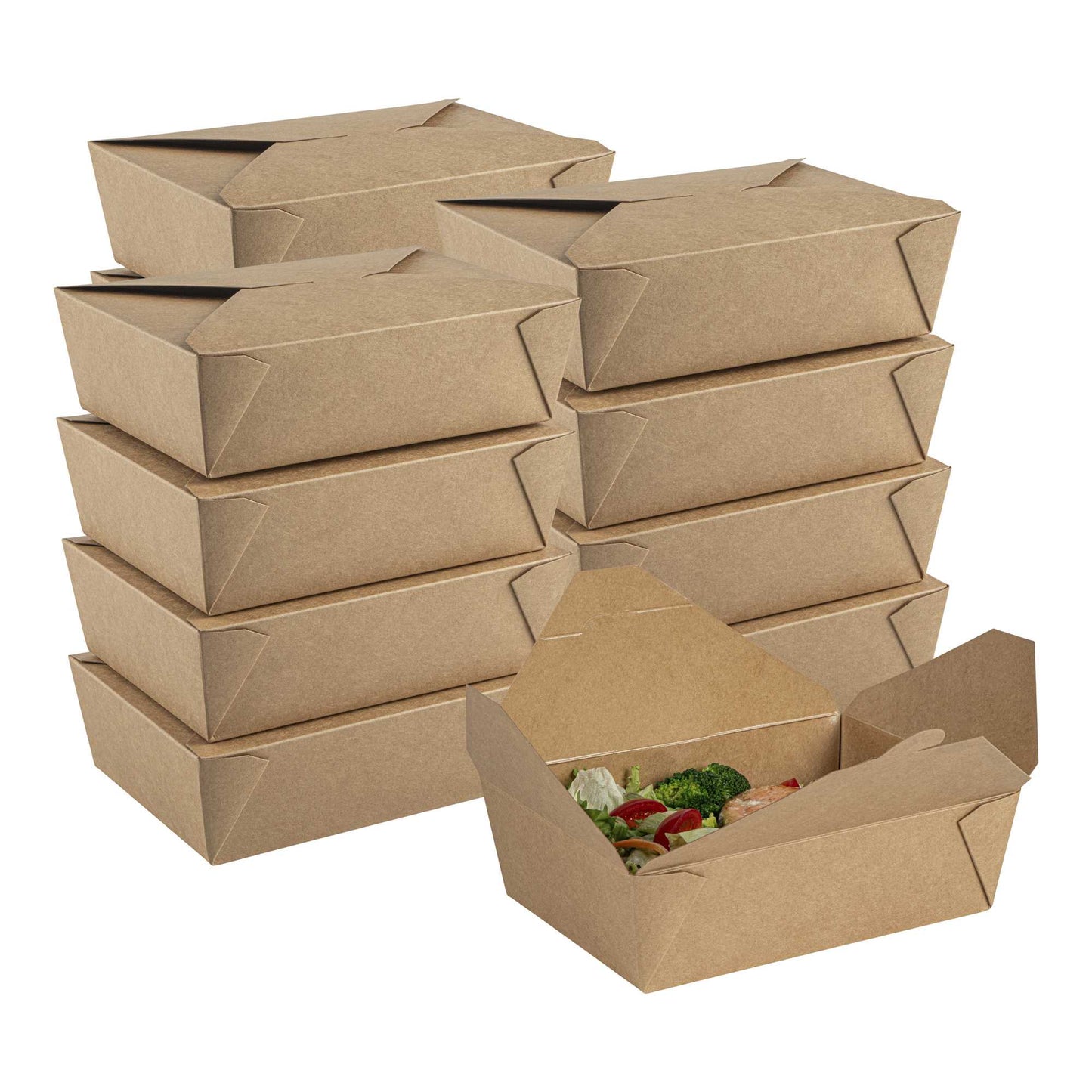 Bio Tek 71 oz Rectangle Kraft Paper #3 Bio Box Take Out Container - 8 1/2" x 6 1/4" x 2 1/2" - 200 count box