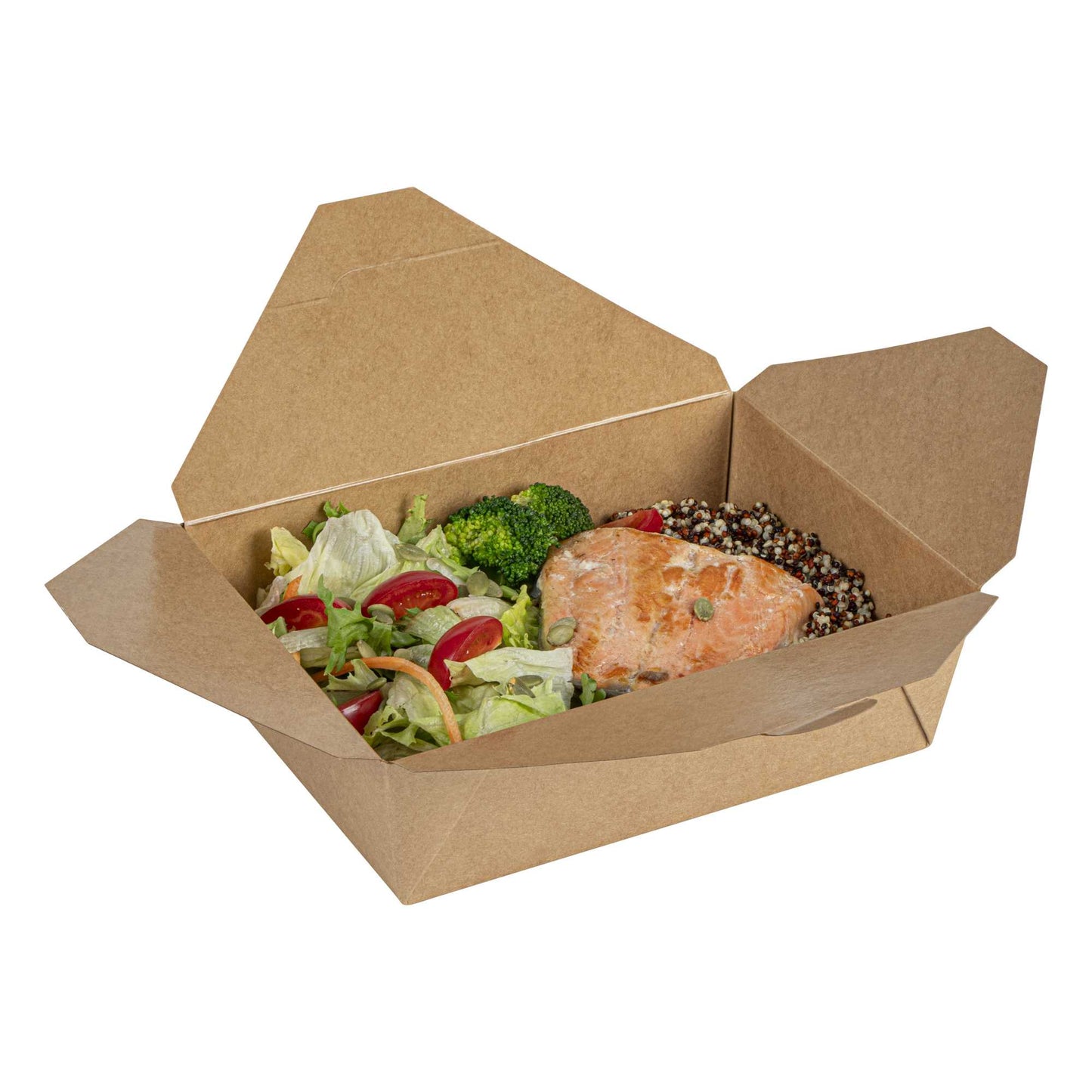 Bio Tek 71 oz Rectangle Kraft Paper #3 Bio Box Take Out Container - 8 1/2" x 6 1/4" x 2 1/2" - 50 count box