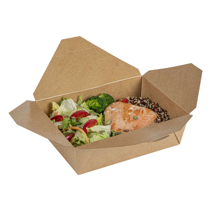 Bio Tek 71 oz Rectangle Kraft Paper #3 Bio Box Take Out Container - 8 1/2" x 6 1/4" x 2 1/2" - 50 count box