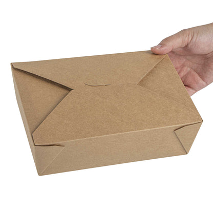 Bio Tek 71 oz Rectangle Kraft Paper #3 Bio Box Take Out Container - 8 1/2" x 6 1/4" x 2 1/2" - 50 count box