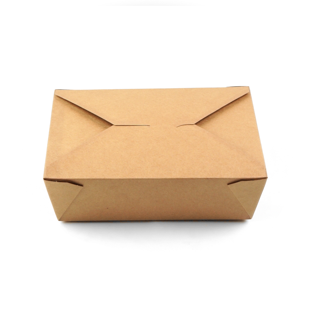 Bio Tek 71 oz Rectangle Kraft Paper #3 Bio Box Take Out Container - 8 1/2" x 6 1/4" x 2 1/2" - 50 count box