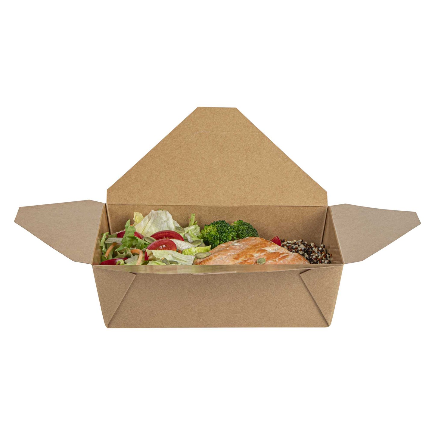 Bio Tek 71 oz Rectangle Kraft Paper #3 Bio Box Take Out Container - 8 1/2" x 6 1/4" x 2 1/2" - 200 count box