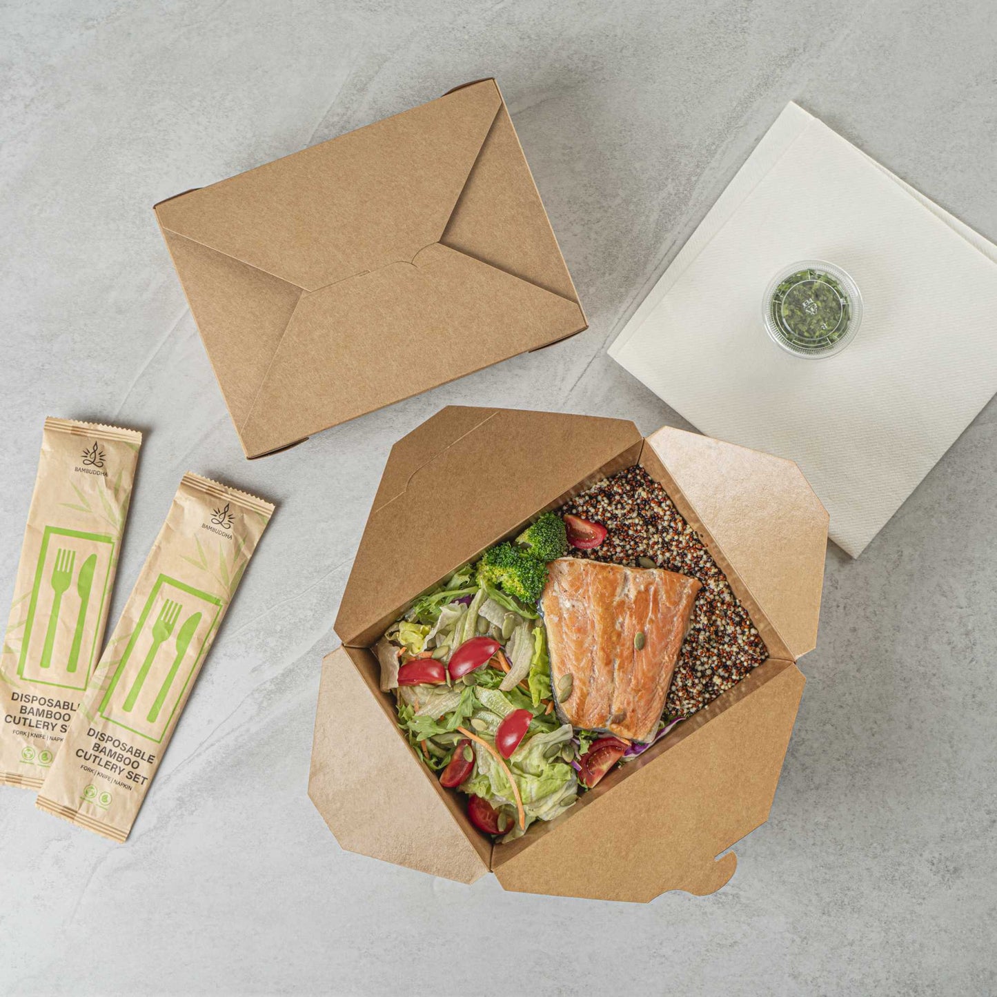 Bio Tek 71 oz Rectangle Kraft Paper #3 Bio Box Take Out Container - 8 1/2" x 6 1/4" x 2 1/2" - 200 count box
