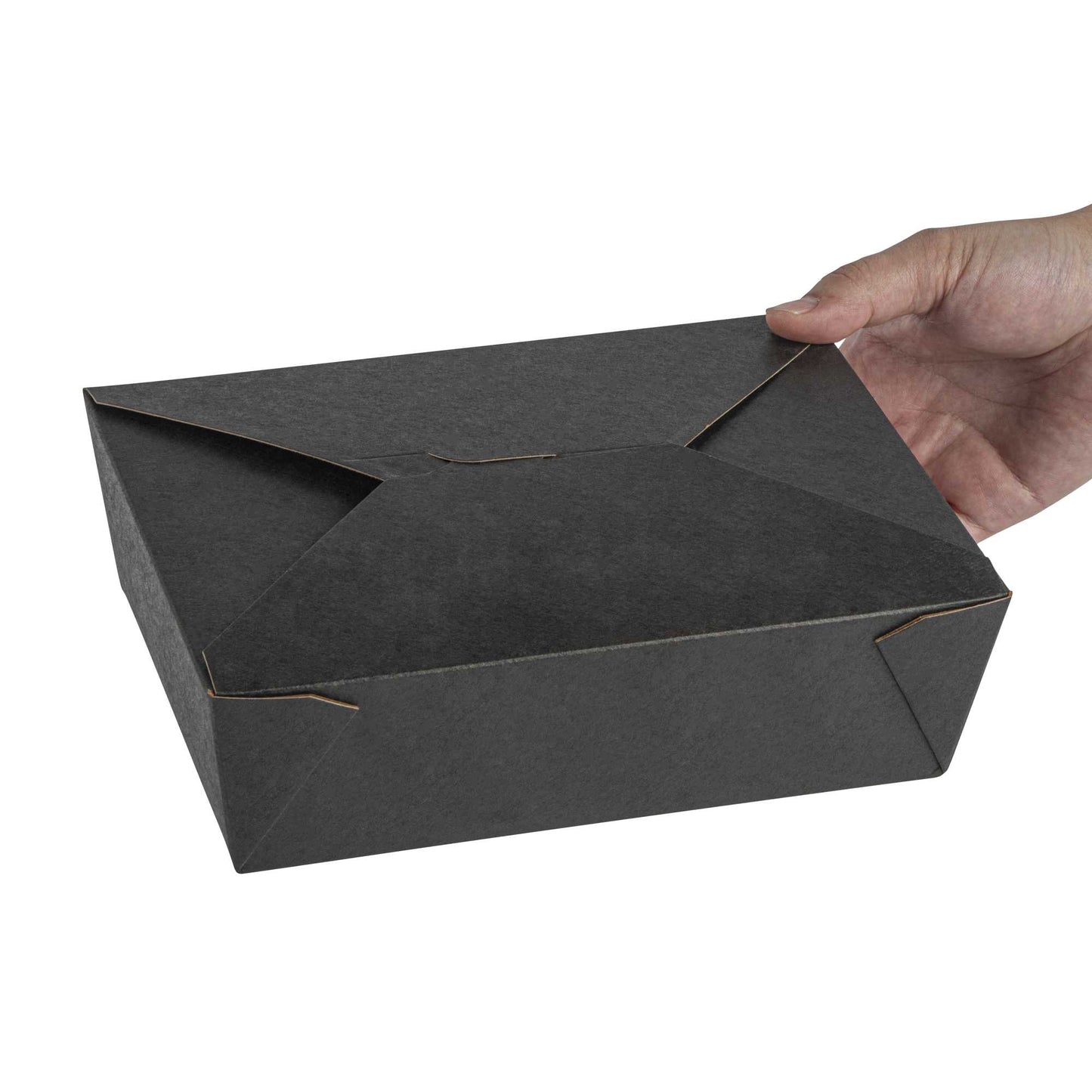 Bio Tek 71 oz Rectangle Black Paper #3 Bio Box Take Out Container - 8 1/2" x 6 1/4" x 2 1/2" - 50 count box