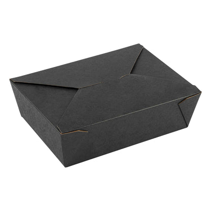 Bio Tek 71 oz Rectangle Black Paper #3 Bio Box Take Out Container - 8 1/2" x 6 1/4" x 2 1/2" - 200 count box