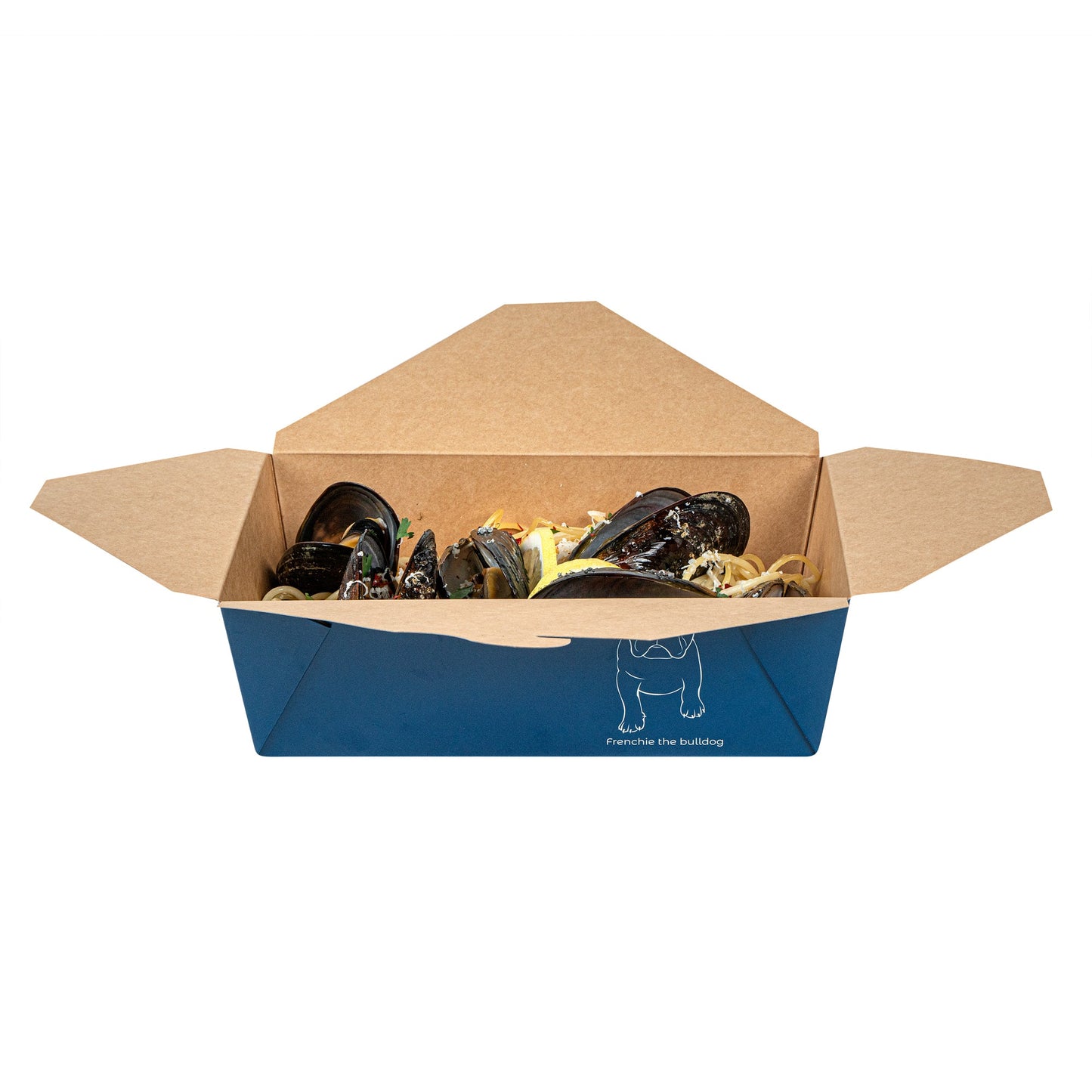 Bio Tek 71 oz Rectangle Frenchie Paper #3 Bio Box Take Out Container - 8 1/2" x 6 1/4" x 2 1/2" -50 count box