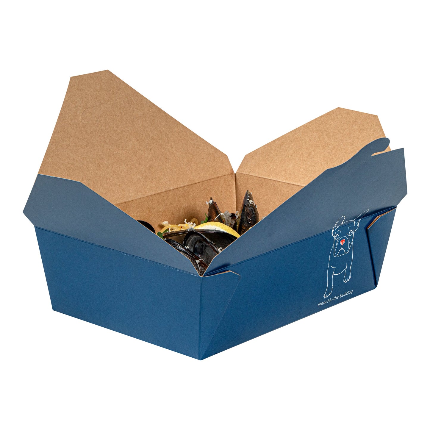 Bio Tek 71 oz Rectangle Frenchie Paper #3 Bio Box Take Out Container - 8 1/2" x 6 1/4" x 2 1/2" - 200 count box