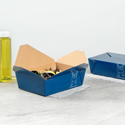 Bio Tek 71 oz Rectangle Frenchie Paper #3 Bio Box Take Out Container - 8 1/2" x 6 1/4" x 2 1/2" - 200 count box