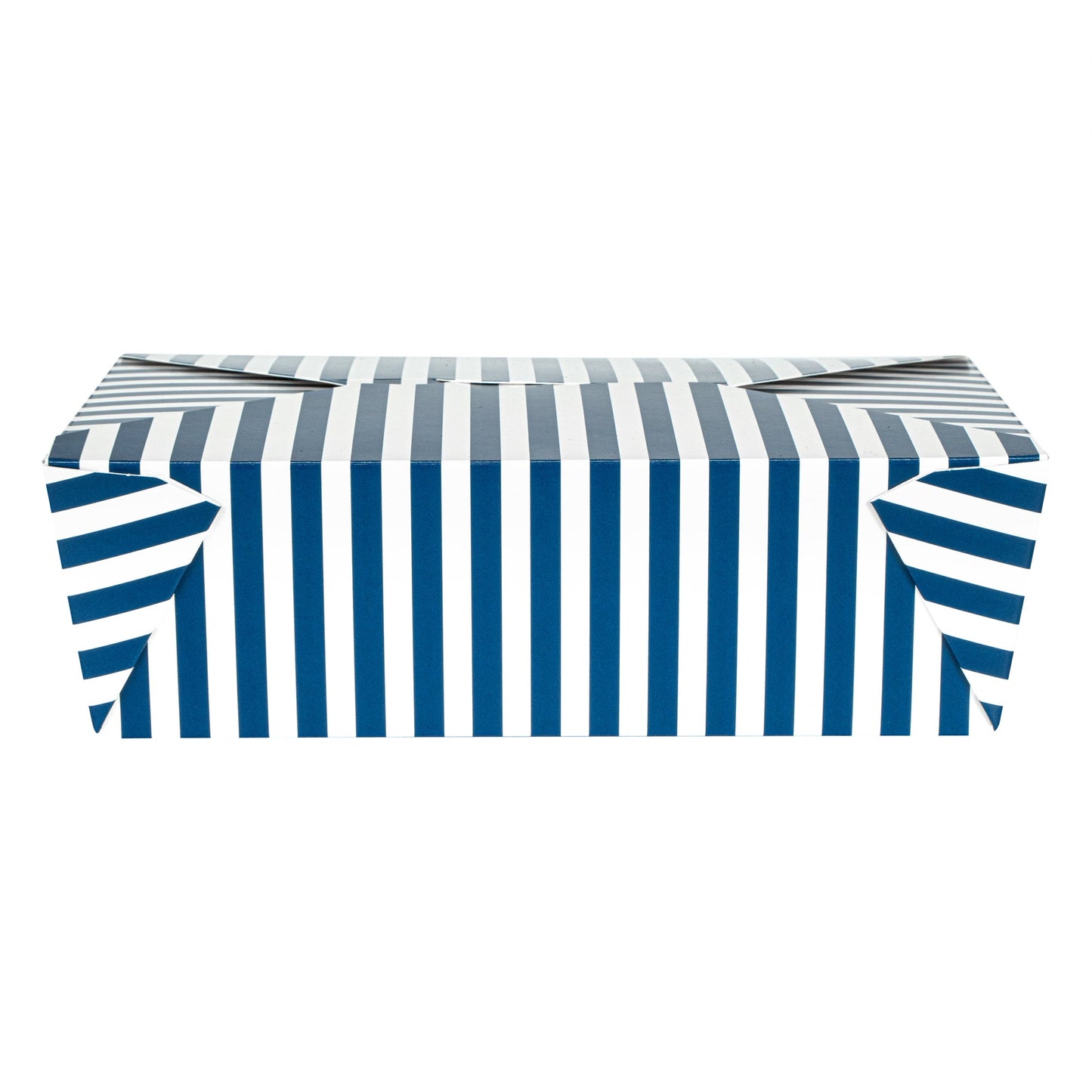 Bio Tek 71 oz Rectangle Blue and White Stripe Paper #3 Bio Box Take Out Container - 8 1/2" x 6 1/4" x 2 1/2" - 200 count box