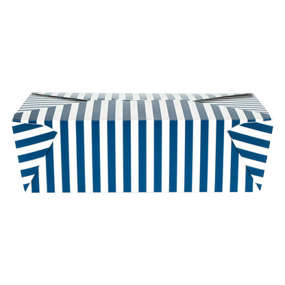 Bio Tek 71 oz Rectangle Blue and White Stripe Paper #3 Bio Box Take Out Container - 8 1/2" x 6 1/4" x 2 1/2" - 200 count box