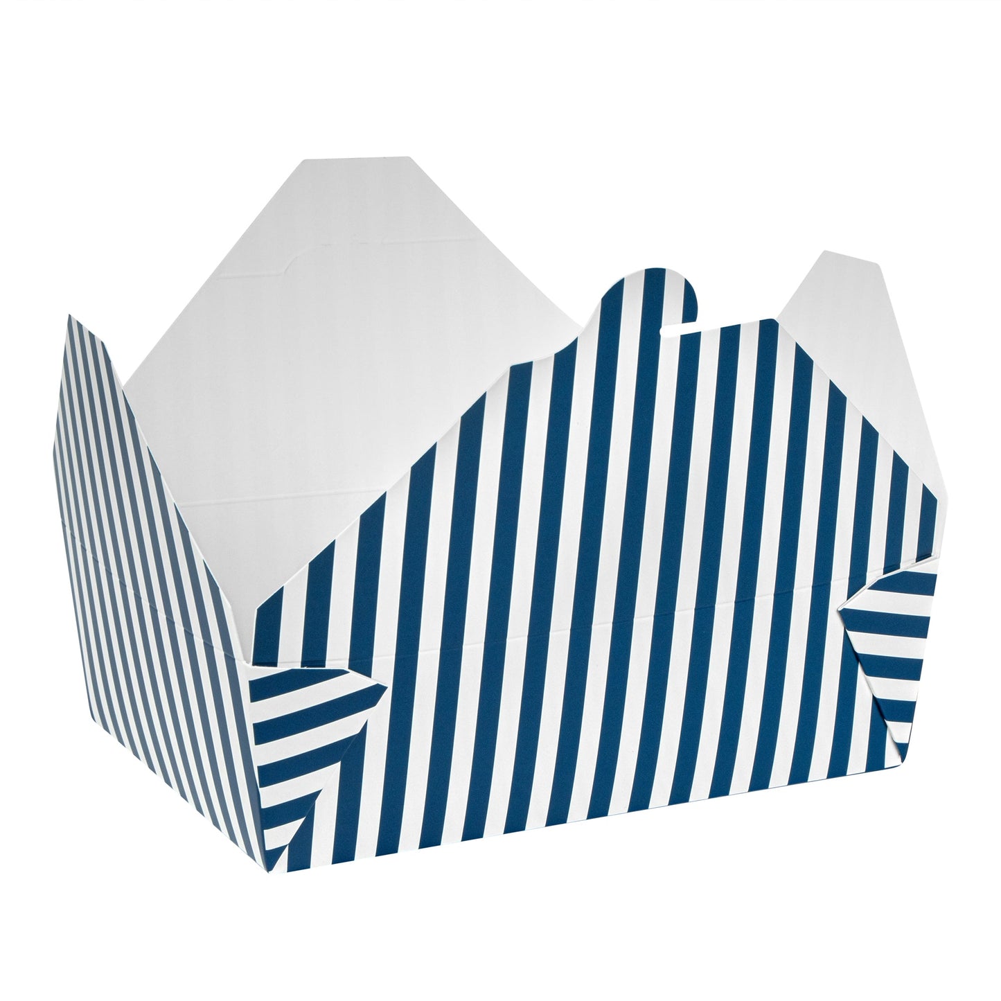 Bio Tek 71 oz Rectangle Blue and White Stripe Paper #3 Bio Box Take Out Container - 8 1/2" x 6 1/4" x 2 1/2" - 200 count box