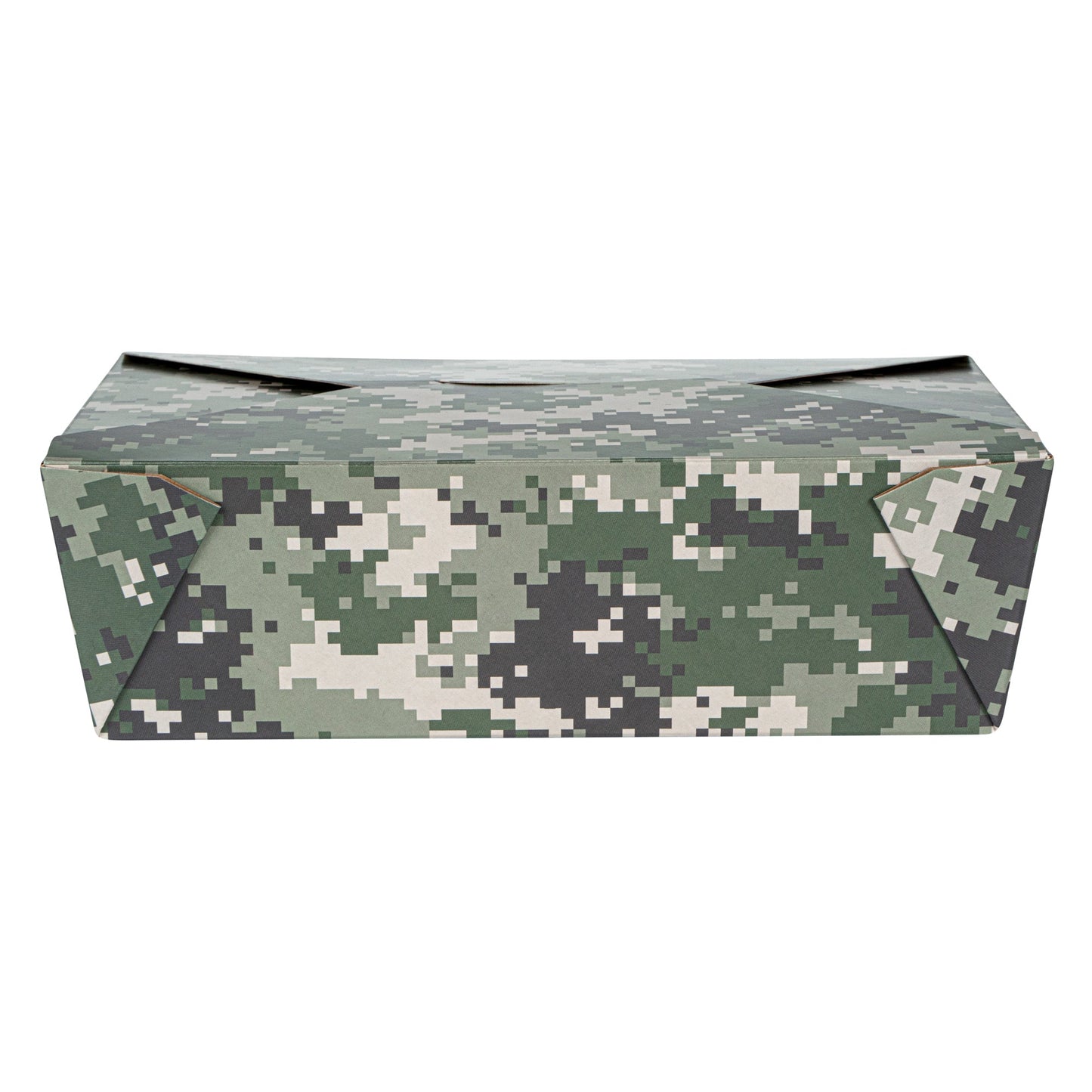 Bio Tek 71 oz Rectangle Camouflage Paper #3 Bio Box Take Out Container - 8 1/2" x 6 1/4" x 2 1/2" - 200 count box