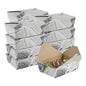Bio Tek 71 oz Rectangle Newsprint Paper Bio Box Take Out Container - 8 1/2" x 6 1/4" x 2 1/2" - 50 count box