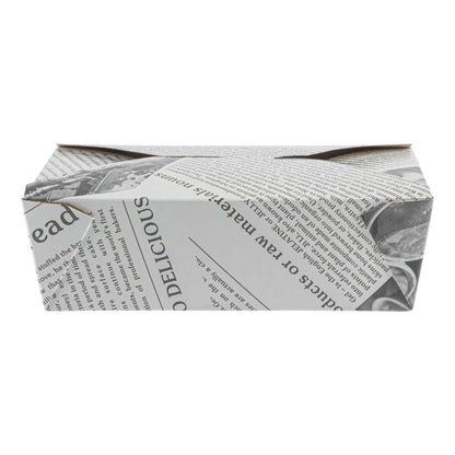 Bio Tek 71 oz Rectangle Newsprint Paper Bio Box Take Out Container - 8 1/2" x 6 1/4" x 2 1/2" - 50 count box