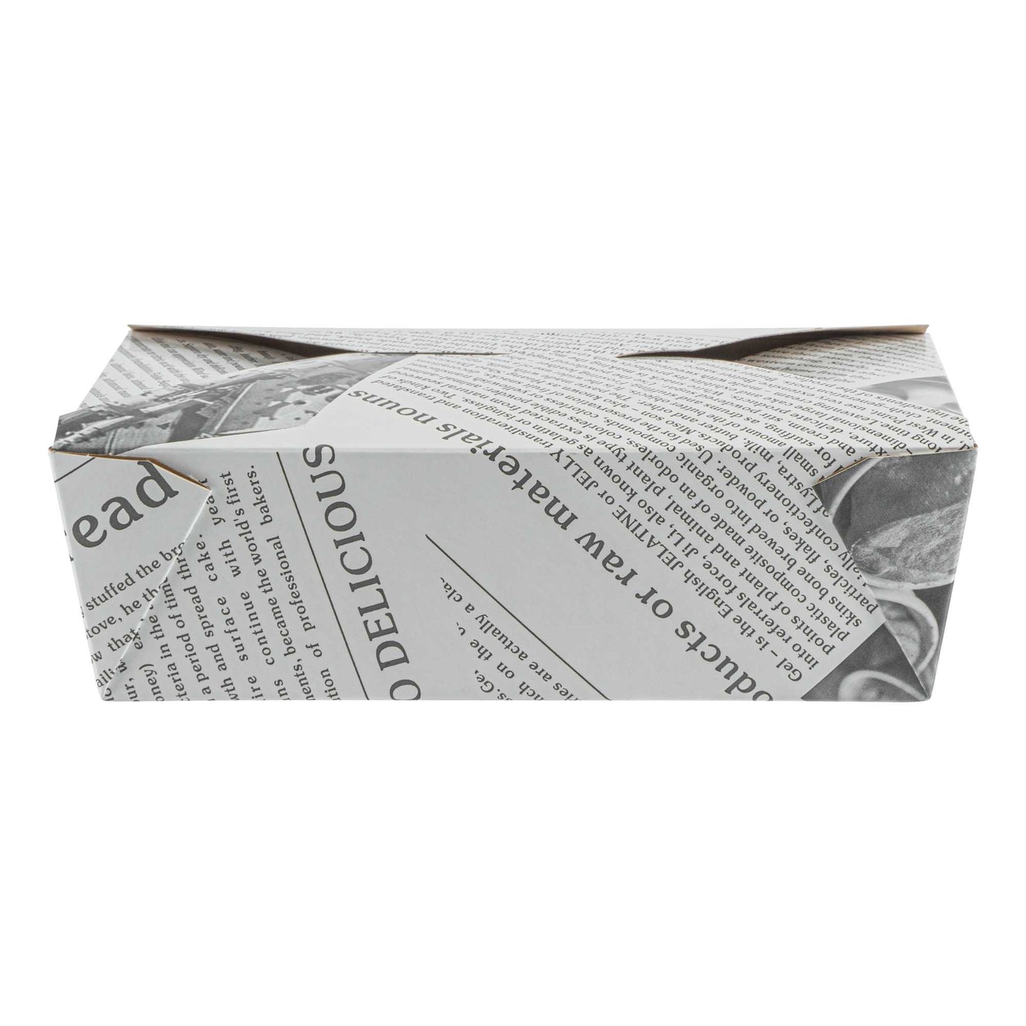 Bio Tek 71 oz Rectangle Newsprint Paper #3 Bio Box Take Out Container - 8 1/2" x 6 1/4" x 2 1/2" - 200 count box