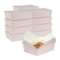 Bio Tek 71 oz Rectangle Pink and White Stripe Paper #3 Bio Box Take Out Container - 8 1/2" x 6 1/4" x 2 1/2" -50 count box