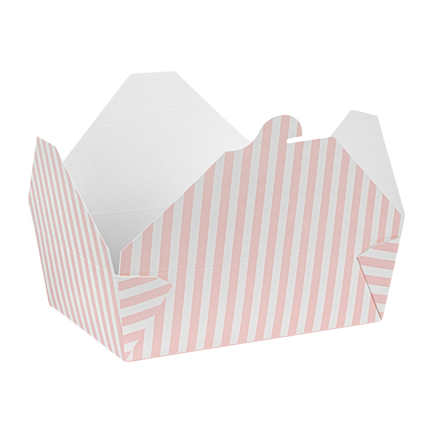 Bio Tek 71 oz Rectangle Pink and White Stripe Paper #3 Bio Box Take Out Container - 8 1/2" x 6 1/4" x 2 1/2" - 200 count box