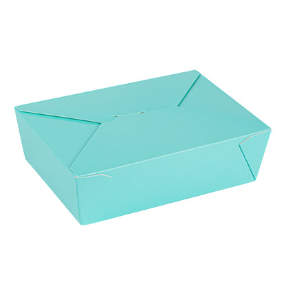 Bio Tek 71 oz Rectangle Turquoise Paper #3 Bio Box Take Out Container - 8 1/2" x 6 1/4" x 2 1/2" -50 count box