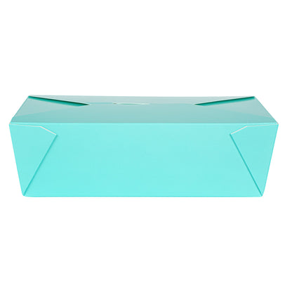 Bio Tek 71 oz Rectangle Turquoise Paper #3 Bio Box Take Out Container - 8 1/2" x 6 1/4" x 2 1/2" -50 count box