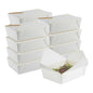 Bio Tek 71 oz Rectangle White Paper #3 Bio Box Take Out Container - 8 1/2" x 6 1/4" x 2 1/2" - 50 count box