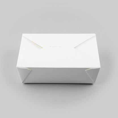 Bio Tek 71 oz Rectangle White Paper #3 Bio Box Take Out Container - 8 1/2" x 6 1/4" x 2 1/2" - 50 count box