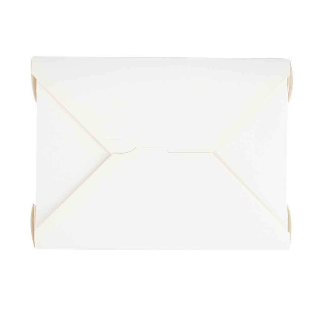 Bio Tek 71 oz Rectangle White Paper #3 Bio Box Take Out Container - 8 1/2" x 6 1/4" x 2 1/2" - 200 count box