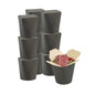 Bio Tek 16 oz Round Black Paper Noodle Take Out Container - 3 1/4" x 3" x 4" - 200 count box