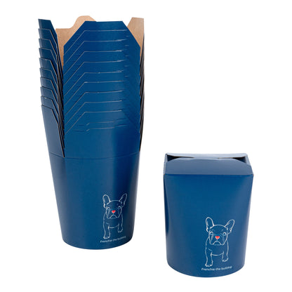 Bio Tek 16 oz Round Frenchie Paper Noodle Take Out Container - 3 1/4" x 3" x 4" - 200 count box