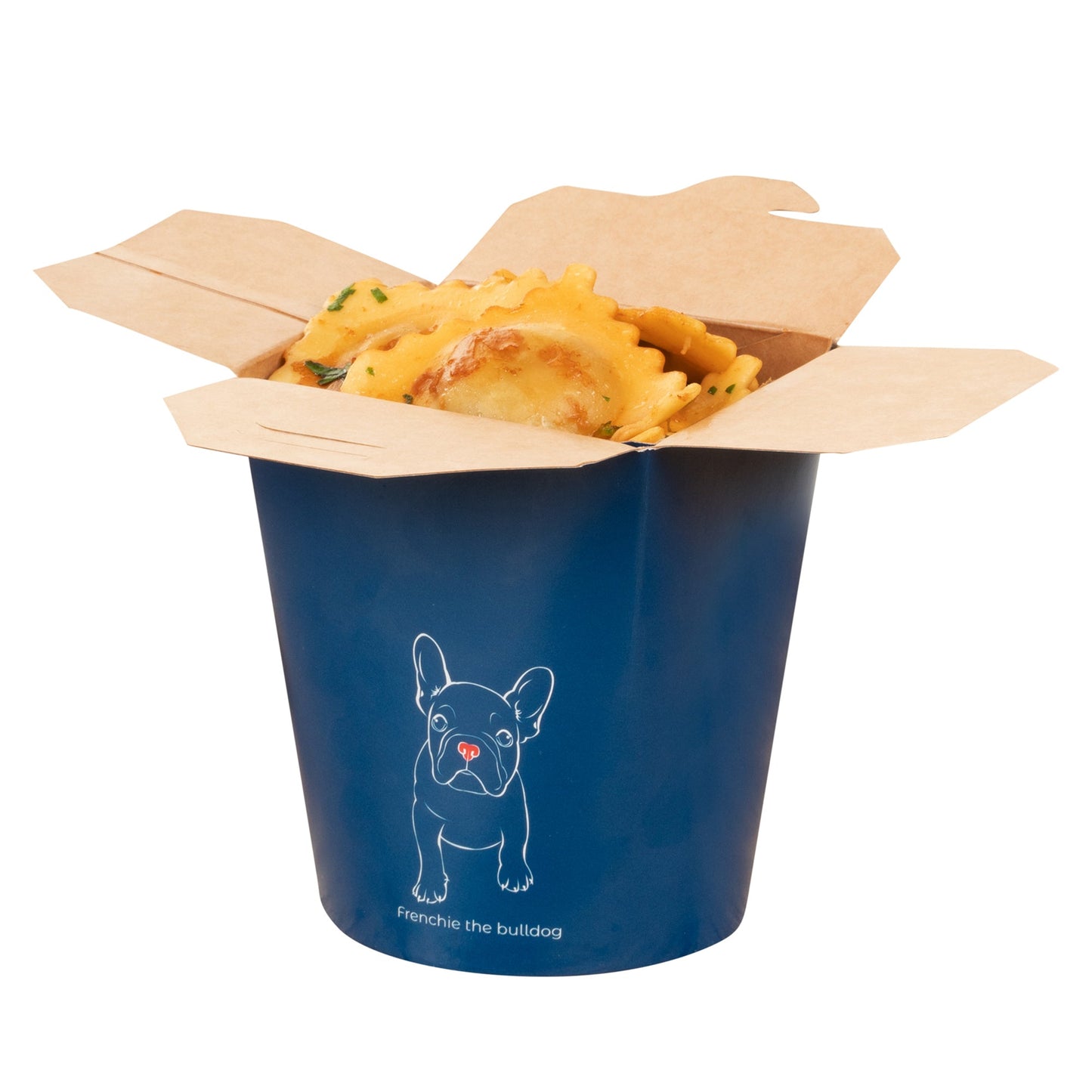 Bio Tek 16 oz Round Frenchie Paper Noodle Take Out Container - 3 1/4" x 3" x 4" - 200 count box
