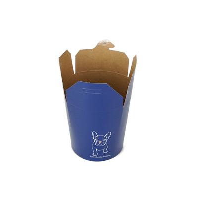 Bio Tek 16 oz Round Frenchie Paper Noodle Take Out Container - 3 1/4" x 3" x 4" - 200 count box