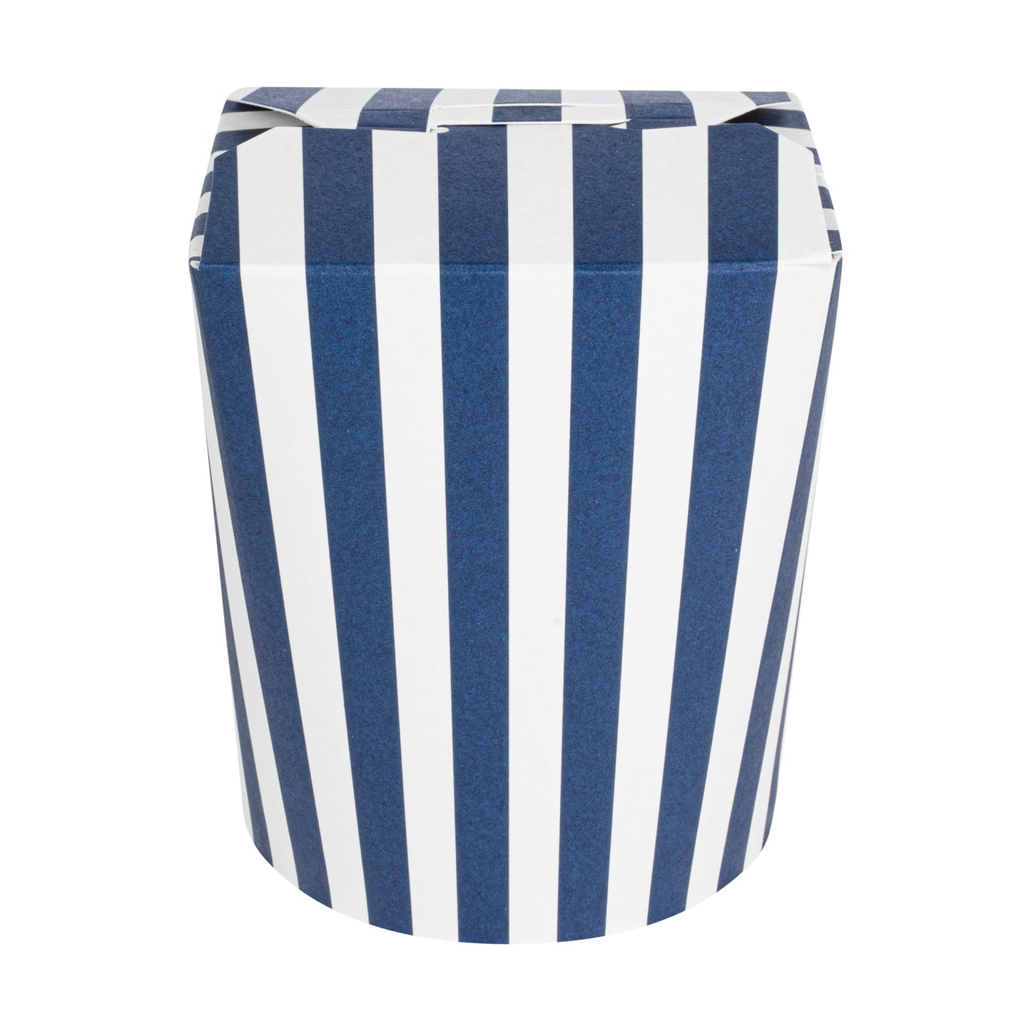 Bio Tek 16 oz Round Blue and White Stripe Paper Noodle Take Out Container - 3 1/4" x 3" x 4" - 200 count box